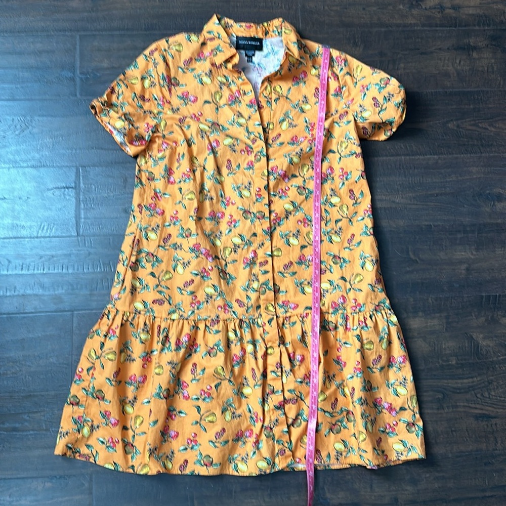 Donna Morgan Collared High Neck Button Down Short SleeveCotton Blend Dress #B18 - Picture 5 of 8